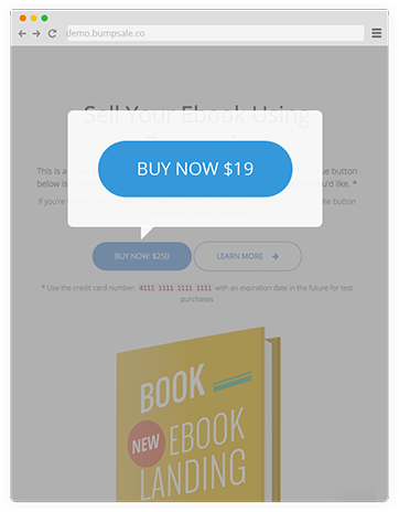 Example website with Bumpsale button